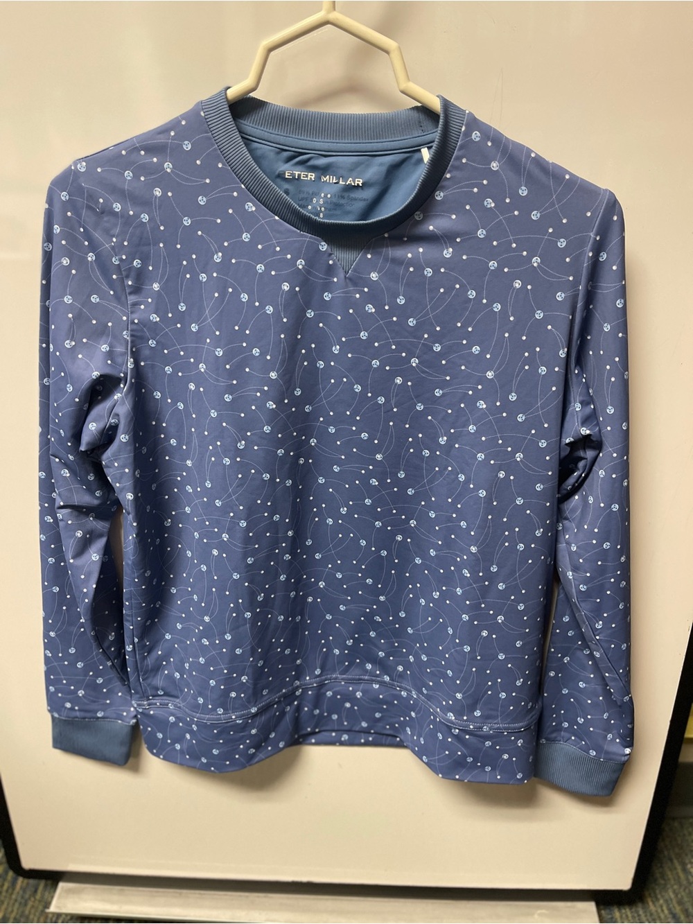 Peter Millar Sport Women’s Size Small Birdie Print Performance Crewneck Blue